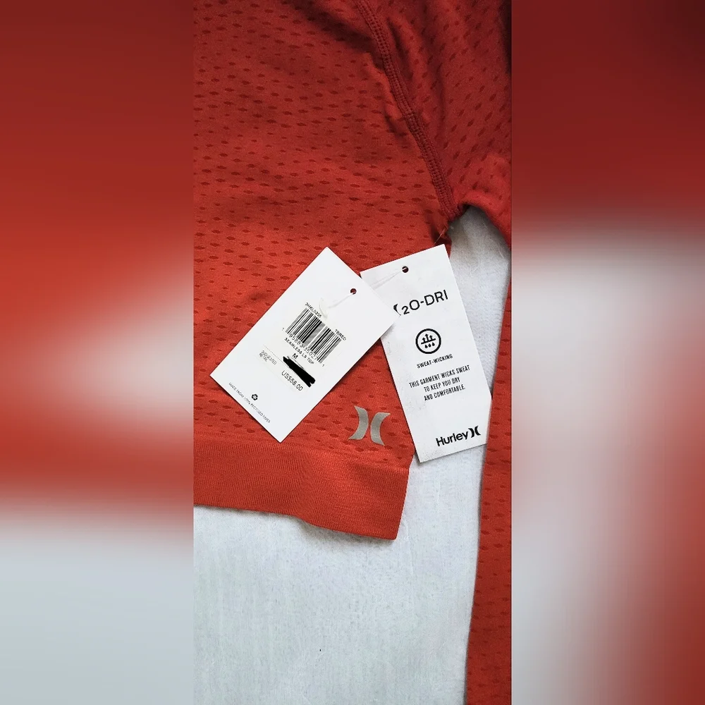 NWT! Seamless Workout/Yoga Hurley Long Sleeve Women's Fitness Crop Top Medium - Picture 4 of 16